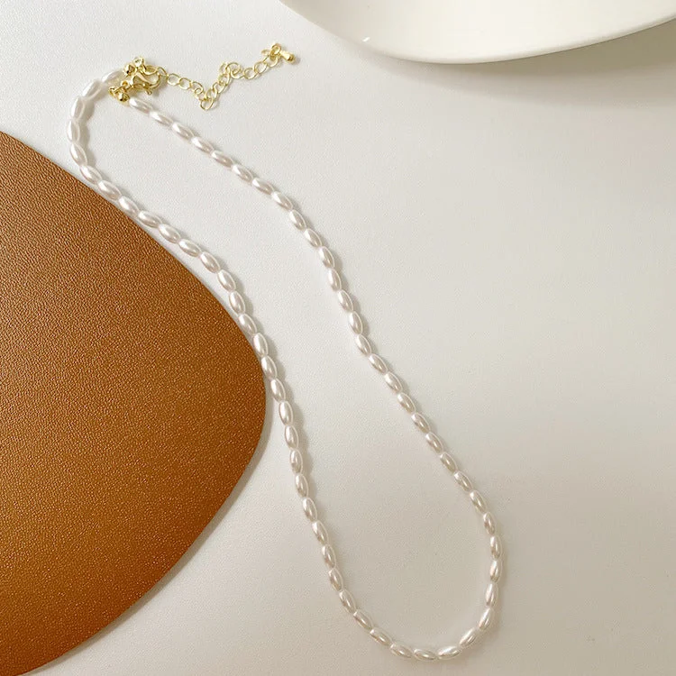 Matte Millet Pearl Small Necklace