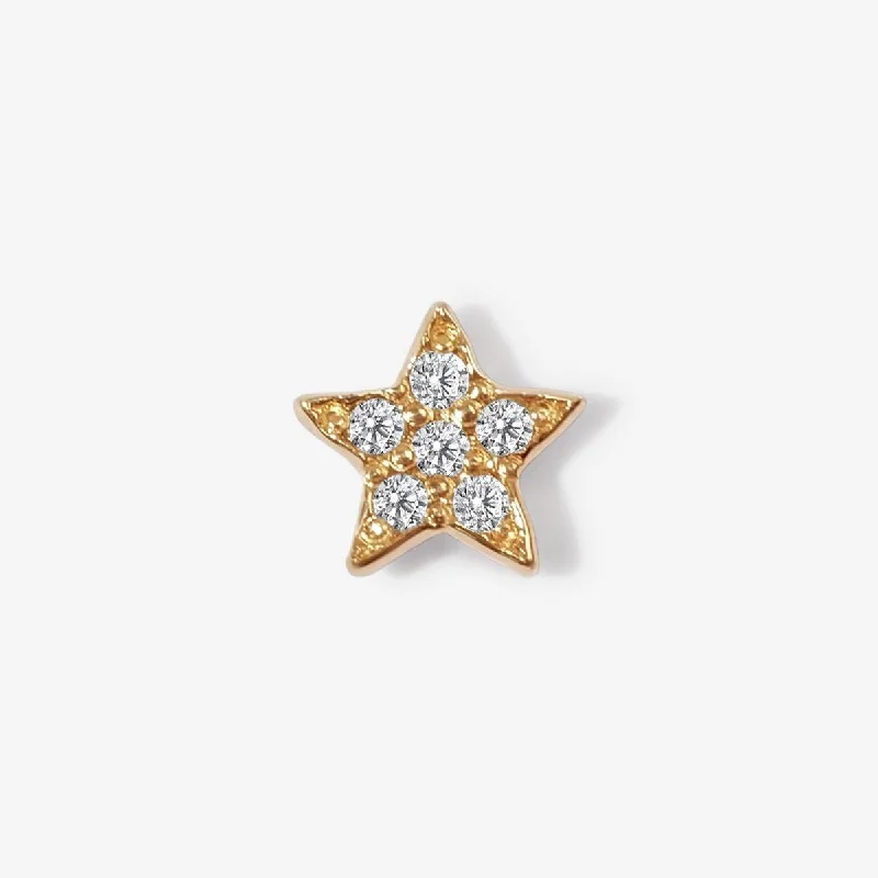 Women's gold stud earrings-Pepper star duo piercing