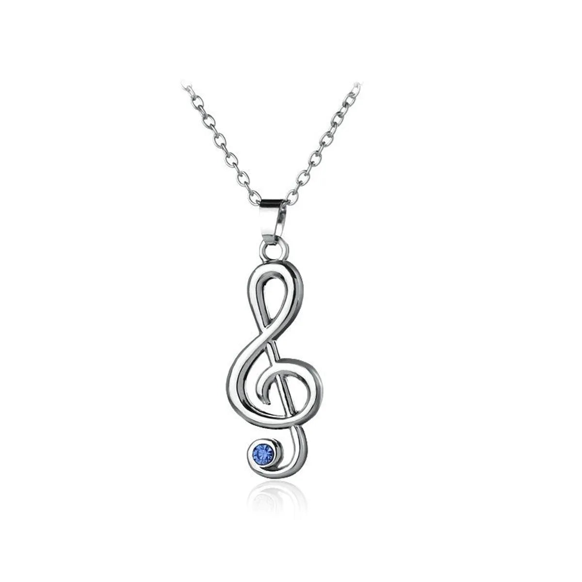 Women’s couples necklace-New Fashion Hollow Musical Note Pendant Necklace Music Symbol Diamond Pendant Necklace Wholesale