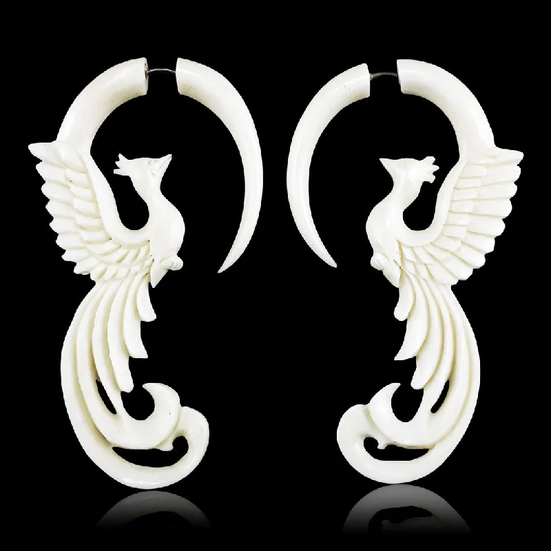 Women's chandelier earrings-<span>EFB-144<span>: </span></span>Phoenix Drops- Bone