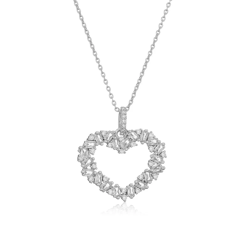 White Gold Color White Diamond Necklace