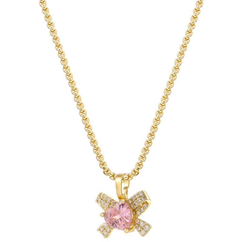 Gold Pink Diamond Necklace