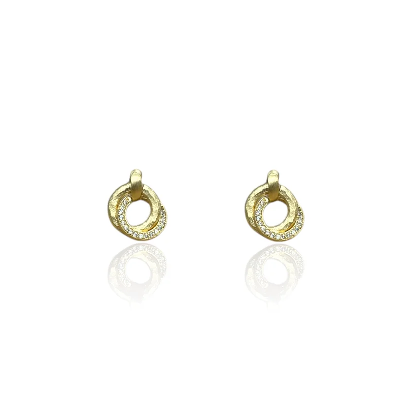 Women's gold earrings-GOLD MINI TRINITY EARRINGS