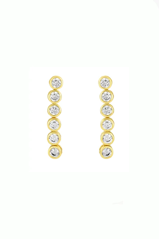 Women's sterling silver stud earrings-Lennon Earrings-Gold