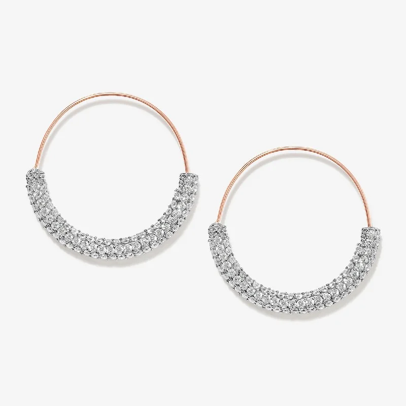 Women's diamond stud earrings-Sim hoop earrings