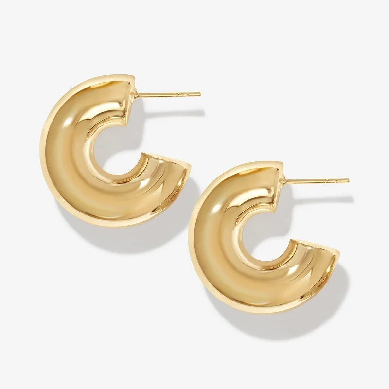 Women's rose gold earrings-Damaco chubby hoops