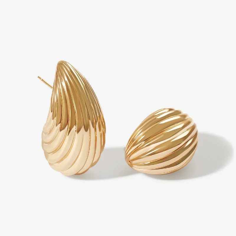 Women's geometric earrings-Geller shell earrings