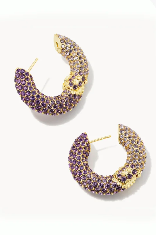 Women's retro earrings-Mikki Pave Hoop