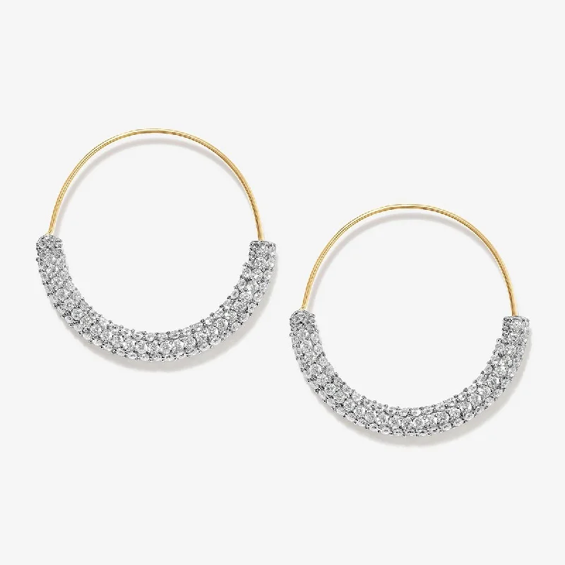 Women's sterling silver earrings-Sim hoop earrings