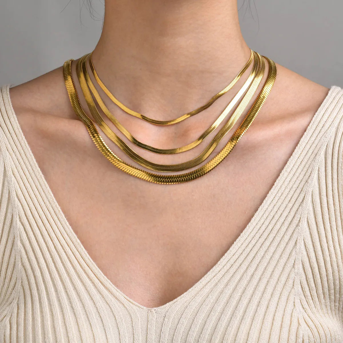 Women’s holiday necklace-Simple Style Geometric Stainless Steel Gold Plated Necklace