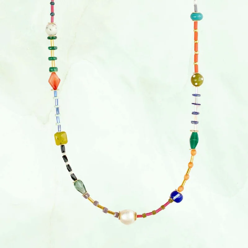 Women’s exclusive necklace-Colorful Beaded Necklace by Jill Makes