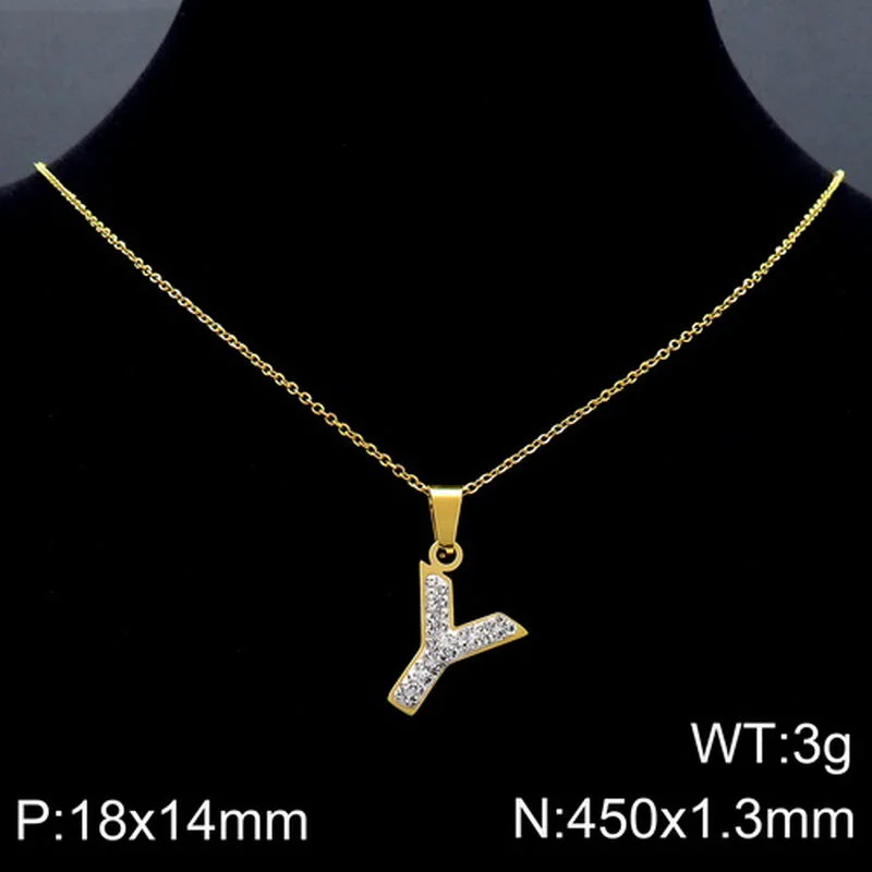 Gold Necklace Letter Y