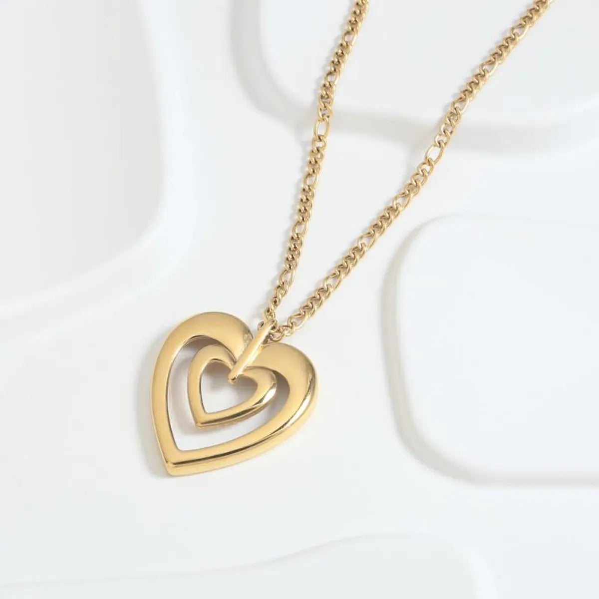 Women’s necklace collection-Stainless Steel 18K Gold Plated Vintage Style Simple Style Star Heart Shape Pendant Necklace