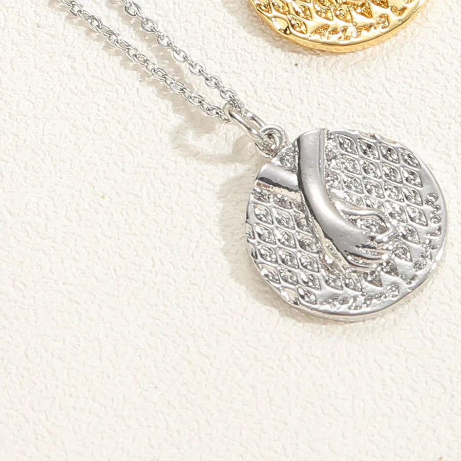 Hand-Holding Necklace Real Platinum