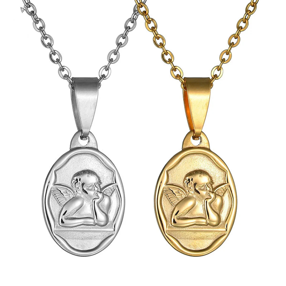 Women’s short necklace-Cartoon Character Stainless Steel Plating Necklace