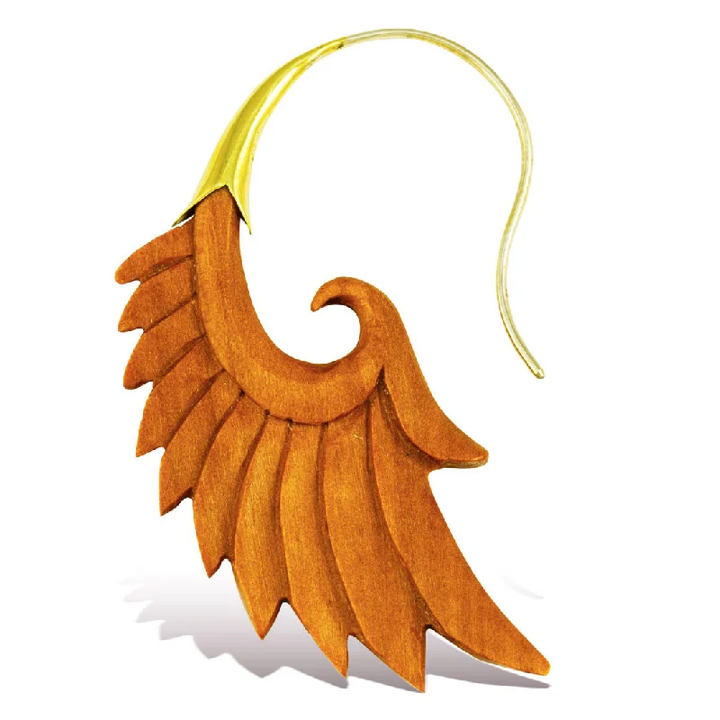 Women's classy earrings-<span>ESW-068<span>: </span></span>Shira Wings - Wood