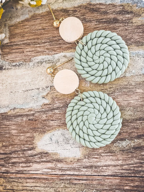 Women's diamond earrings-Beautiful Green Clay Earrings