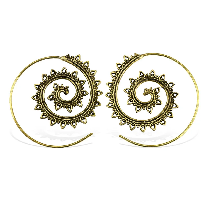 Women's classic gold earrings-<span>BRE-246<span>: </span></span>Bohemian Spirals