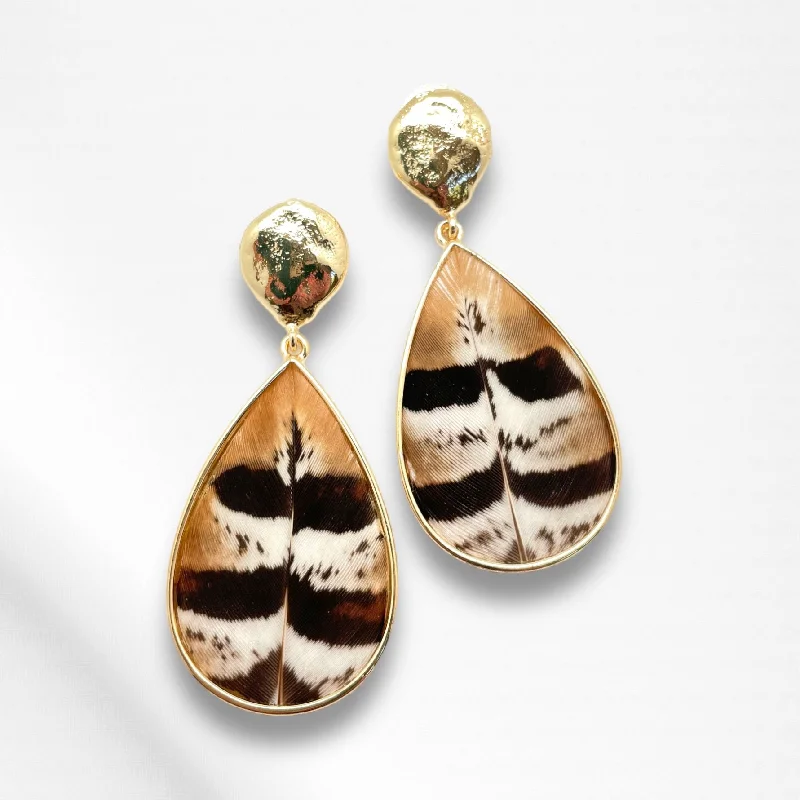 Women's modern earrings-Inlay Feather Earrings