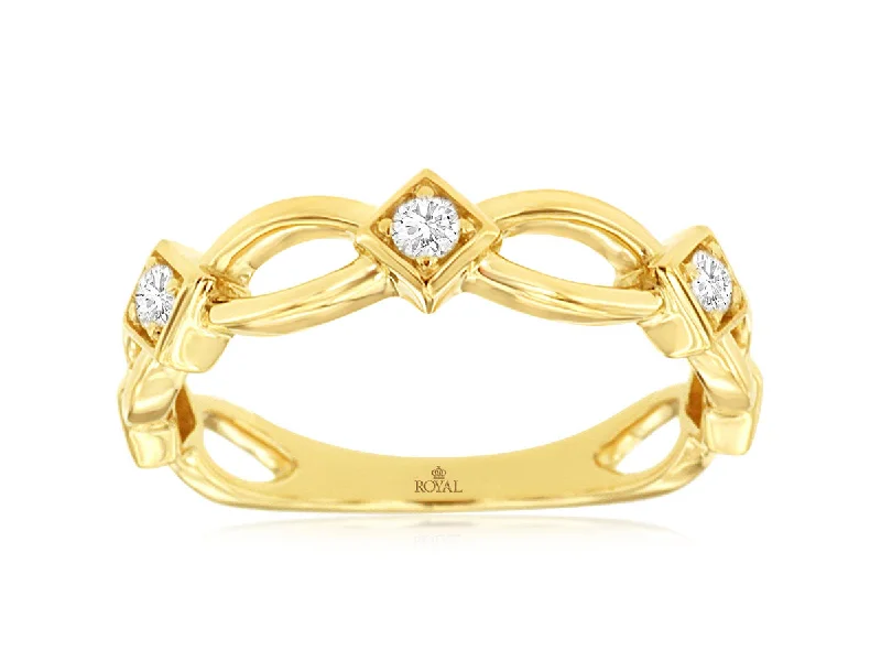 Women’s engagement ring with side stones-0.12 CTW Natural Diamond Ring Yellow Gold