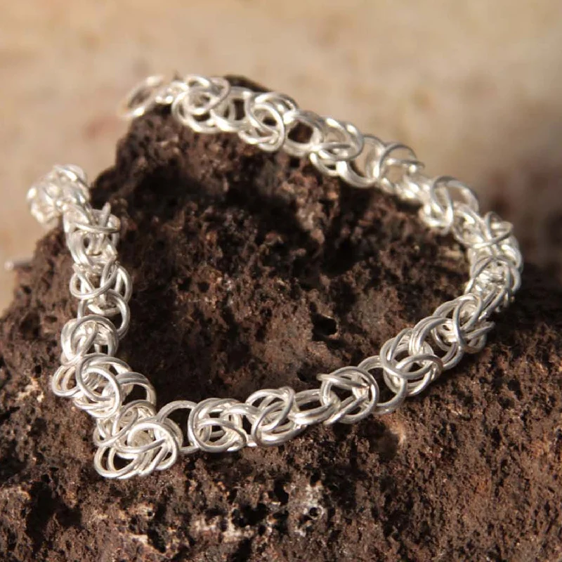 Women's designer cuff bracelet-Sweet Union Sterling Silver Bracelet