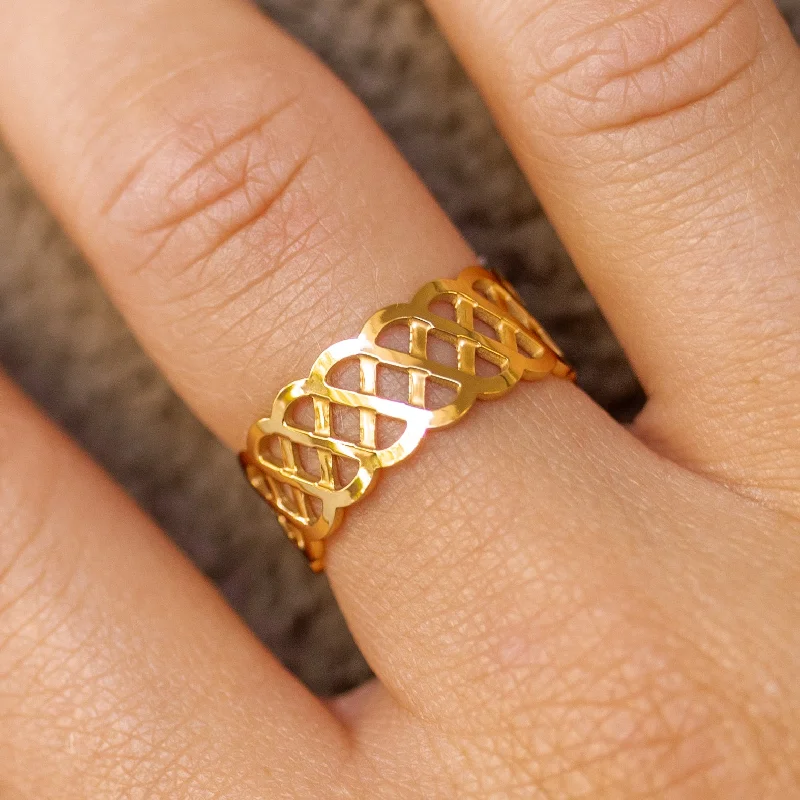 Women's natural stone ring-Amora Ring Gold