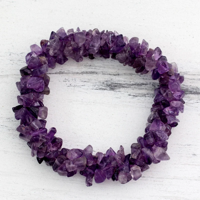 Women's fashion bracelet-Lilac Muse Amethyst Stretch Bracelet