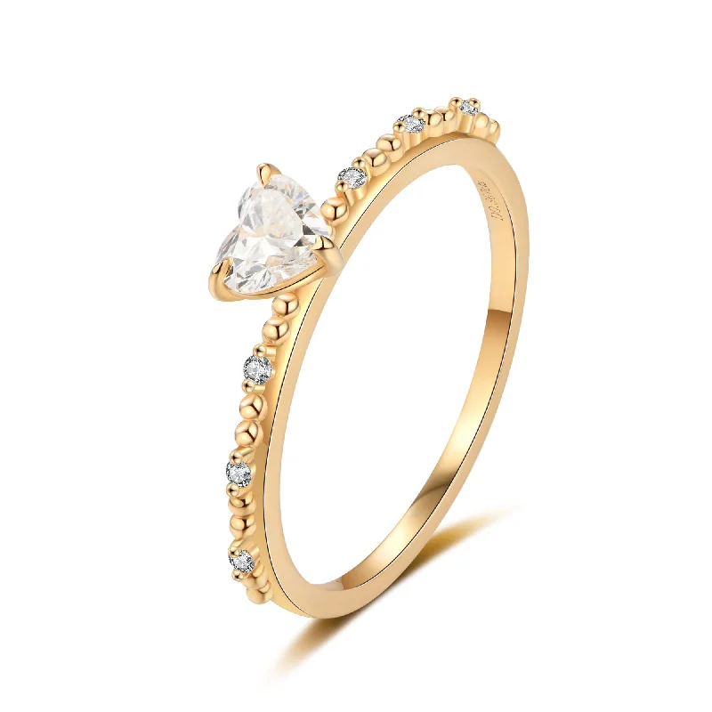 Women’s radiant diamond engagement ring-Designer Heart Diamond Ring