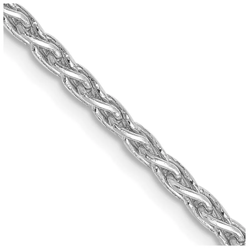 Women's handmade bracelet-Curata 14k White Gold Solid Polished 2.25mm Round Wheat Chain Bracelet Lobster Claw