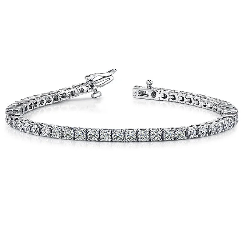 Women's antique bracelet-Beauvince Classic Diamond Tennis Bracelet (4.95 ct Diamonds) in White Gold