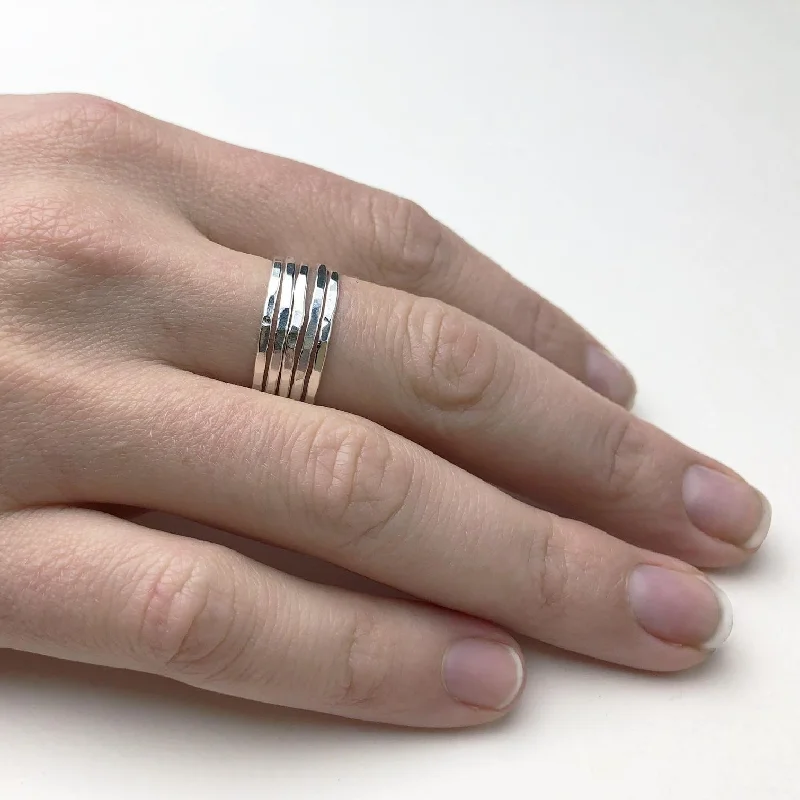 Women’s high-end custom rings-5 Silver Bands