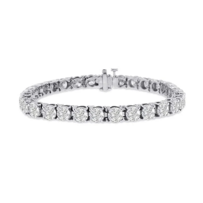 Women's textured bangle-Beauvince Diamond Tennis Bracelet (15.01 ct Diamonds) in White Gold