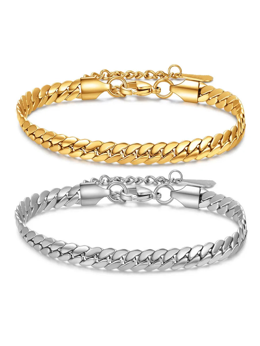 Women's braided bracelet-Titanium Steel Lady Modern Style Classic Style Plating Solid Color Grain Bracelets