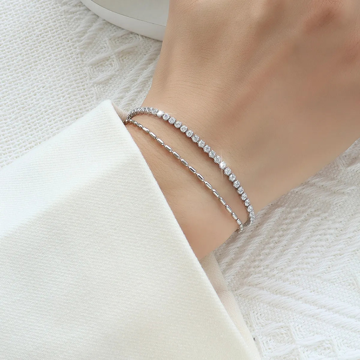 E261-Steel Double-Layer Bracelet