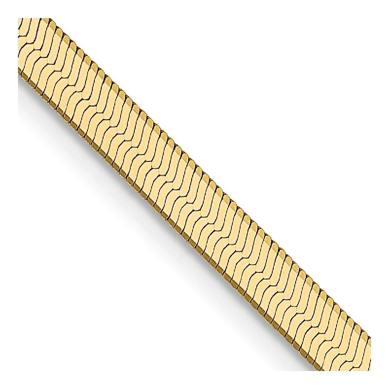 Women's bracelet set-Curata 14k Yellow Gold Solid Polished 3.0mm Silky herringbone Chain Bracelet