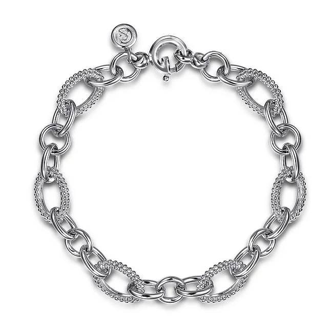 Women's chic bracelet-Gabriel & Co. Silver Bujukan Link Bracelet