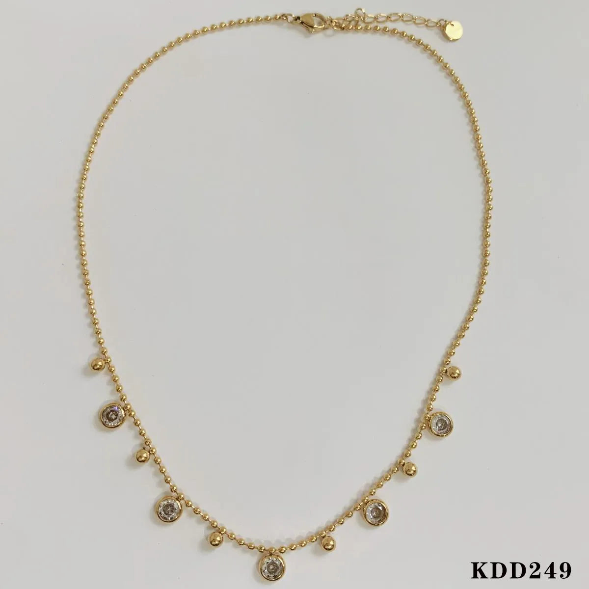 Gold White Zirconium Necklace