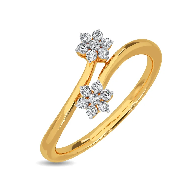 Women’s engagement ring price-Duo Floret Ring