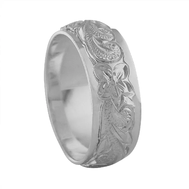 Women’s ring brand recommendations-Sterling Silver Raised Hawaiian Band Ring