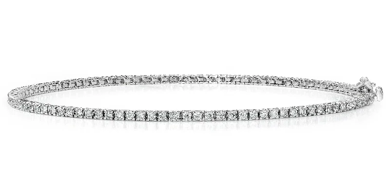 Women's high-end bracelet-Diamond Tennis Bracelet (2.08 ct Diamonds) in White Gold