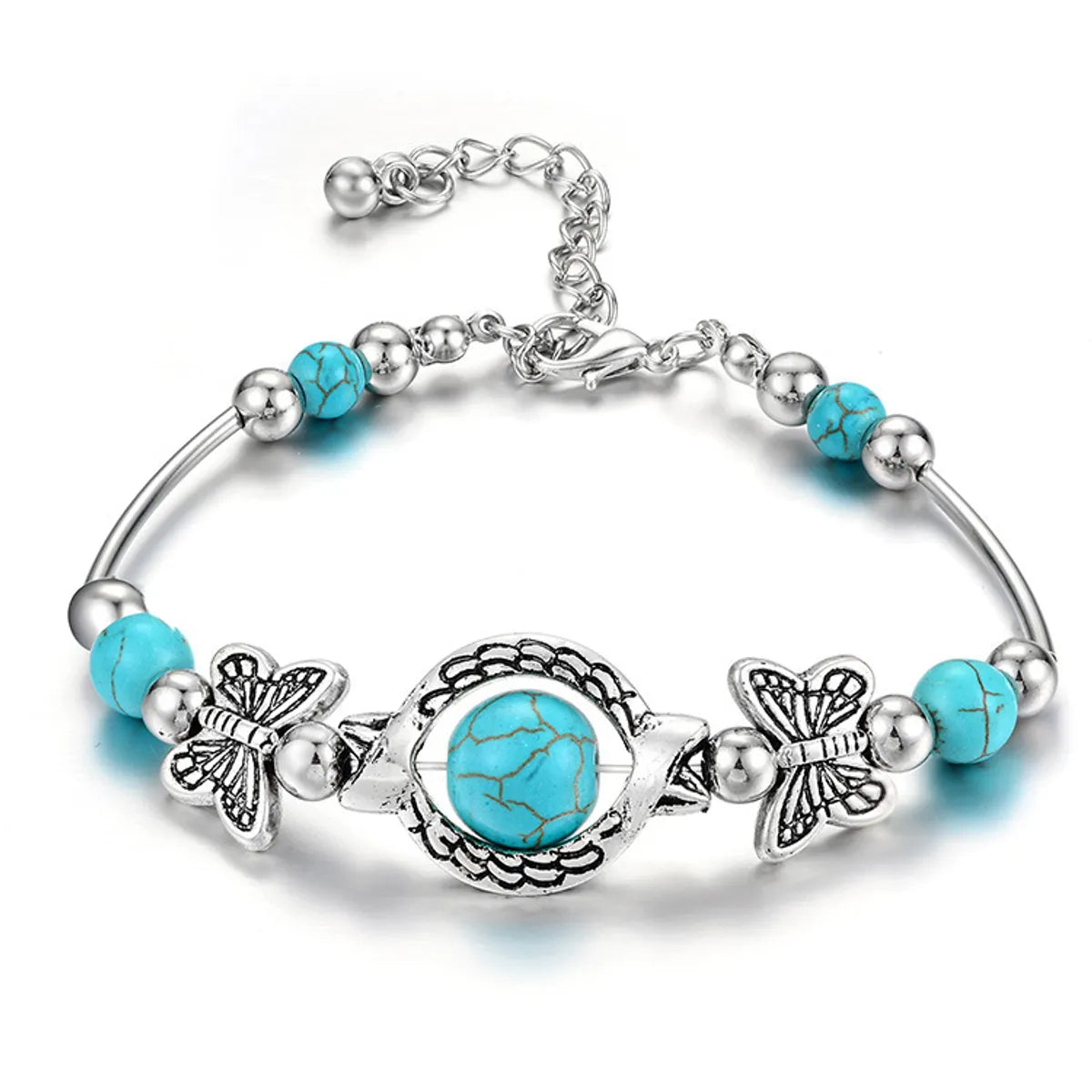 Women's gemstone bracelet-1 Piece Fashion Butterfly Alloy Patchwork Bracelets