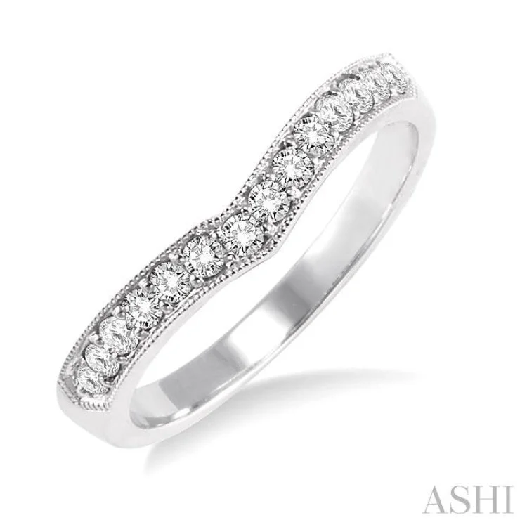 Women’s diamond engagement ring-1/3 Ctw Diamond Matching Wedding Band in 14K White Gold