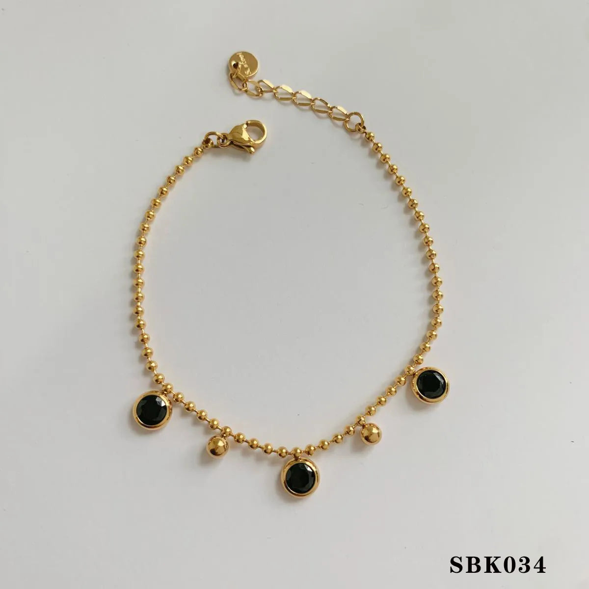 Gold Black Zirconium Bracelet