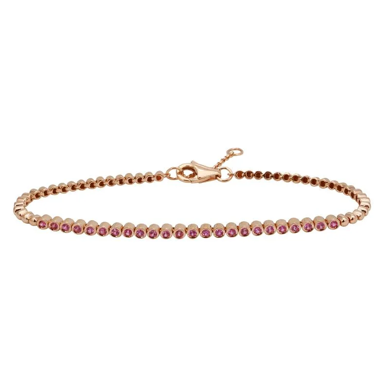 Women's statement bangles-Gemstone Bezel Tennis Bracelet