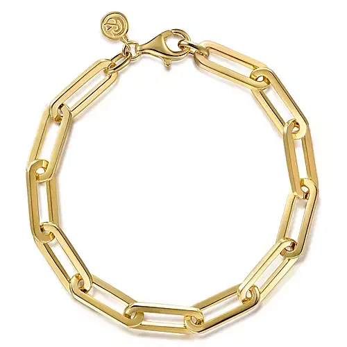 Women's anniversary bracelet-FGabriel & Co. Yellow Gold Paperclip Bracelet