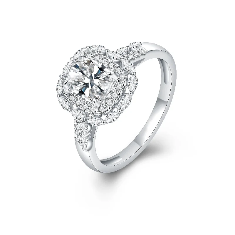 Women’s engraved engagement ring-GIA Certified Cushion Diamond Ring