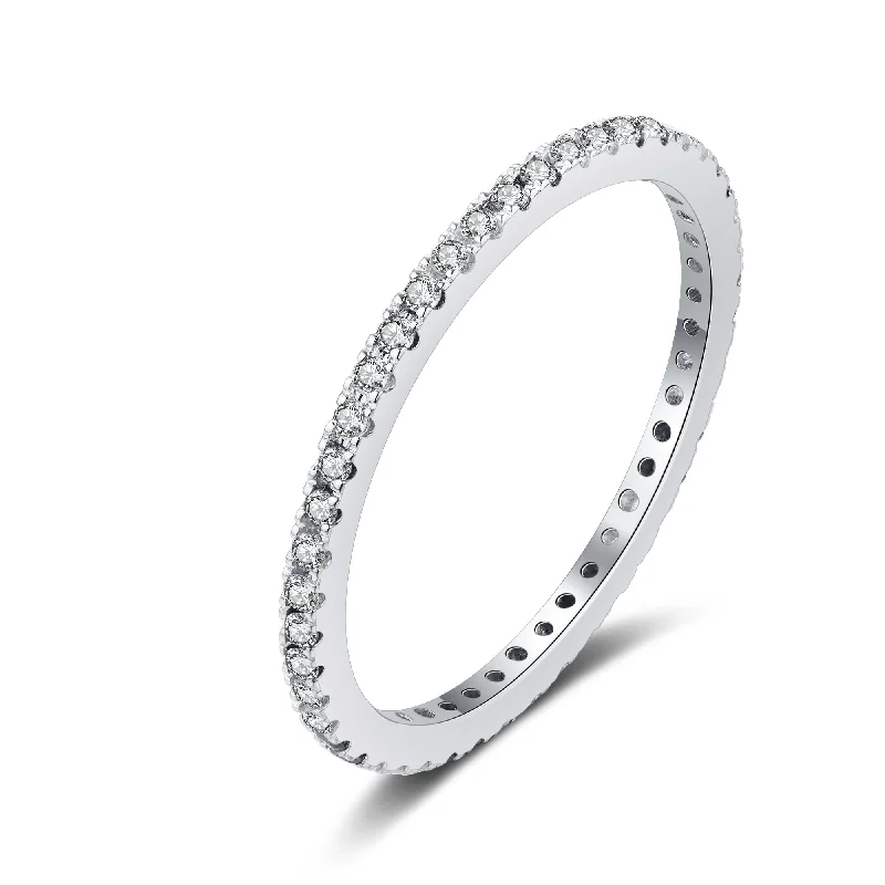 Women’s vintage style engagement ring-Slim Diamond Eternity Ring