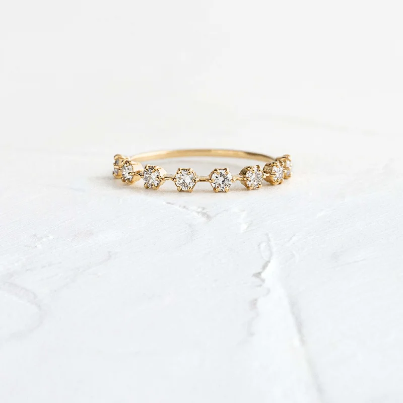 Women’s handcrafted engagement ring-Diamond Distance Band - In Stock