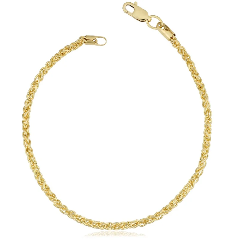 Women's tennis bracelet-14k Yellow Gold Filled 2.5-mm Round Wheat Chain Bracelet (7.5 or 8.5 inches)