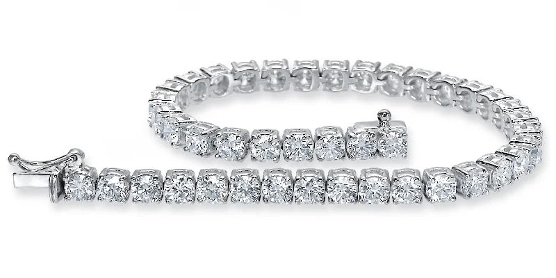 Women's luxurious bracelet-Diamond Tennis Bracelet (11.00 ct Diamonds) in White Gold